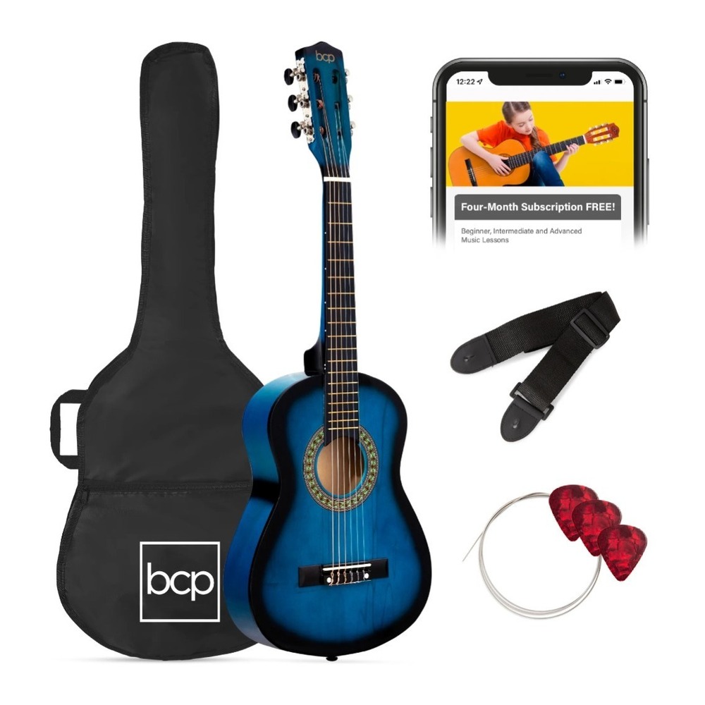 30" Beginners Acoustic Guitar BLUE All-in-One Starter Kit w/Strap Bag PICs Tuner